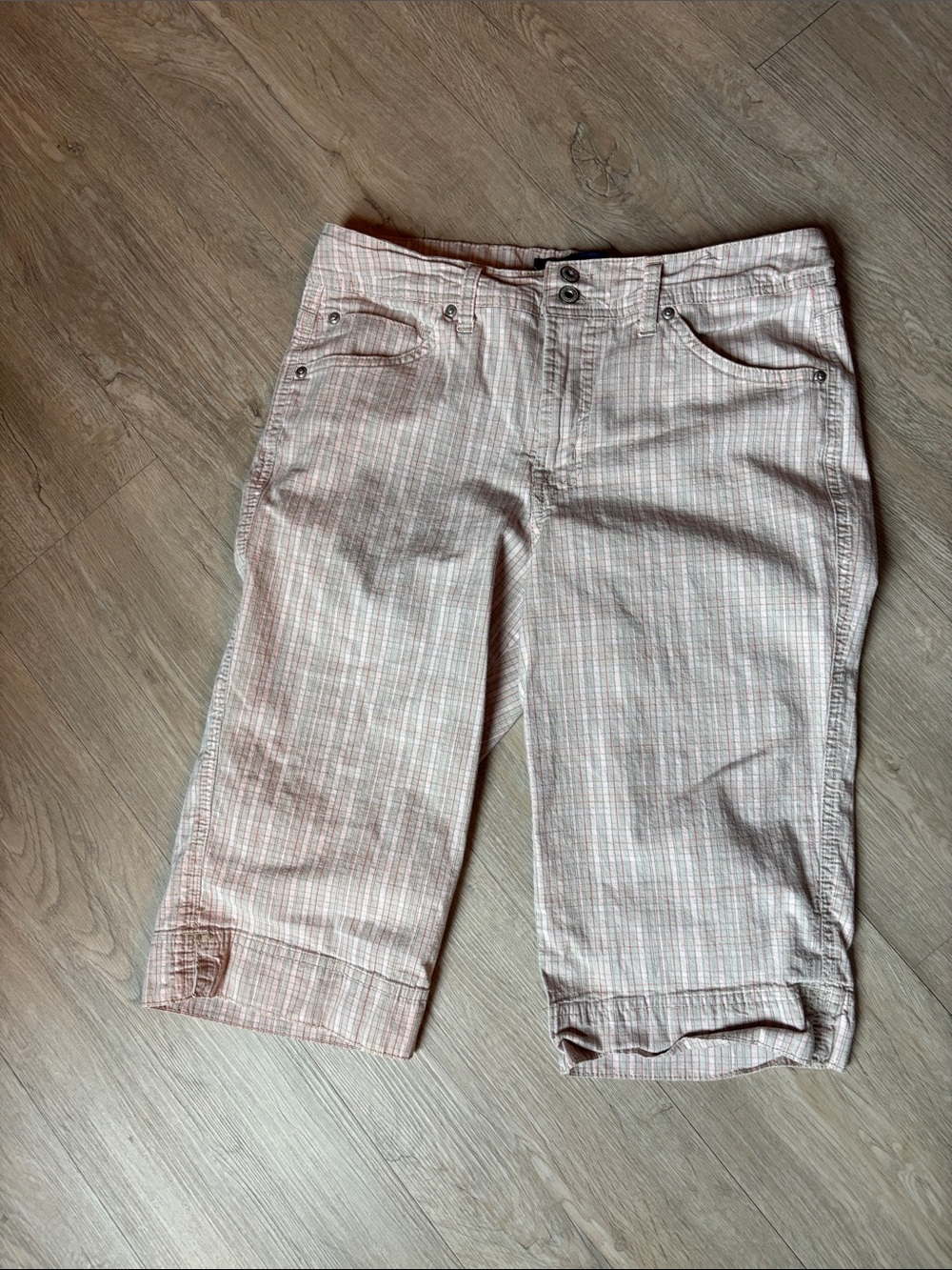 Bandolino Pink and White Striped Bermuda Shorts